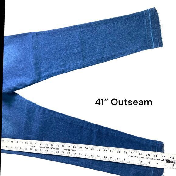 JY Jeans Womens Blue Denim Stretch Fringe Leg Distressed Size XL‎ - Picture 10 of 11